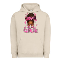 Pigment French Oak lets beat cancer afro messy bun Urban Hoodie - texasbilliewilder