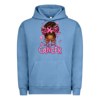 Pigment Pebble Blue lets beat cancer afro messy bun Urban Hoodie - texasbilliewilder