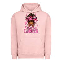 Pigment Salmon lets beat cancer afro messy bun Urban Hoodie - texasbilliewilder