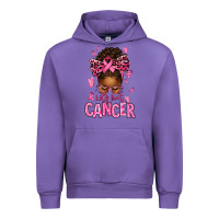 Tulip lets beat cancer afro messy bun Urban Hoodie - texasbilliewilder