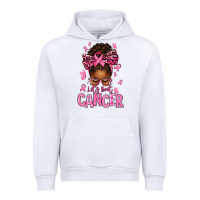 White lets beat cancer afro messy bun Urban Hoodie - texasbilliewilder
