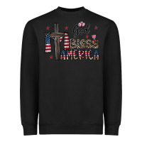 Black god bless america Heavyweight Sweatshirt - CowhideDigitalArt