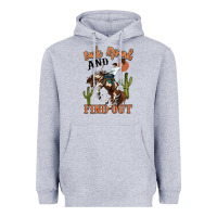 Heather Grey buck around and find out rodeo cowboy Heavyweight Hoodie - MaliasSmallBusiness