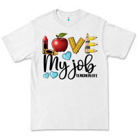 White love my job teacher life Premium Tee - BarkalooDesign
