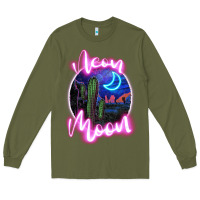 Army Green neon moon Long Sleeve Tee - JahusDesignShop