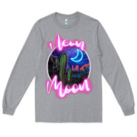 Heather Grey neon moon Long Sleeve Tee - JahusDesignShop