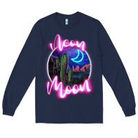 Navy neon moon Long Sleeve Tee - JahusDesignShop