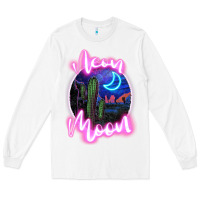 White neon moon Long Sleeve Tee - JahusDesignShop