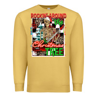 Antique Gold Rockin' around the Christmas tree skeleton Premium Sweatshirt - NancyCooperArtShop