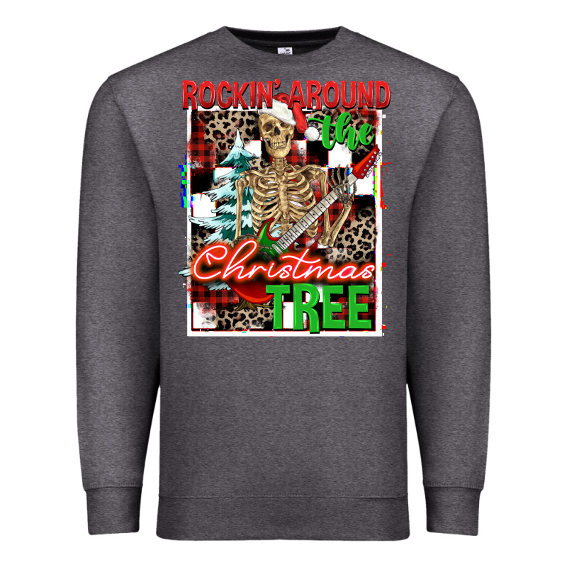 Rockin' Around The Christmas Tree Skeleton Premium Sweatshirt by NancyCooperArtShop | Teevron