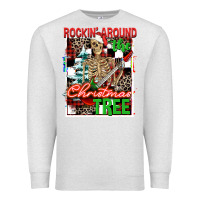 Oatmeal Heather Rockin' around the Christmas tree skeleton Premium Sweatshirt - NancyCooperArtShop