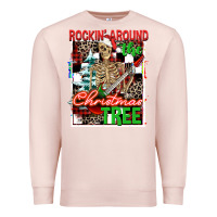 Pale Pink Rockin' around the Christmas tree skeleton Premium Sweatshirt - NancyCooperArtShop