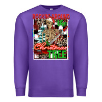 Purple Rockin' around the Christmas tree skeleton Premium Sweatshirt - NancyCooperArtShop