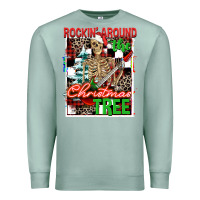 Seafoam Rockin' around the Christmas tree skeleton Premium Sweatshirt - NancyCooperArtShop