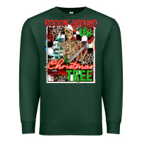 Sports Green Rockin' around the Christmas tree skeleton Premium Sweatshirt - NancyCooperArtShop