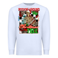 White Rockin' around the Christmas tree skeleton Premium Sweatshirt - NancyCooperArtShop