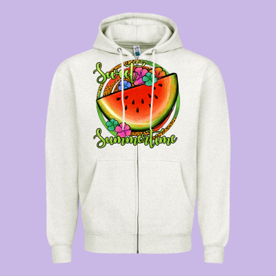 Sweet Summertime Watermelon Zipper Hoodie Designed By Jasminsmagicworld