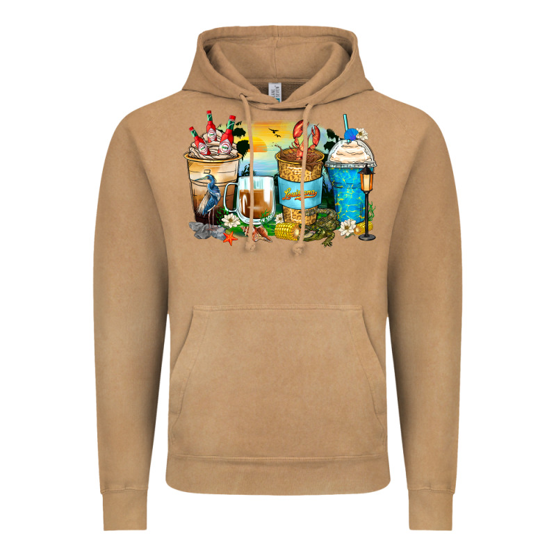 Louisiana Coffee Cups Vintage Hoodie by Zillion Design Studio | Teevron