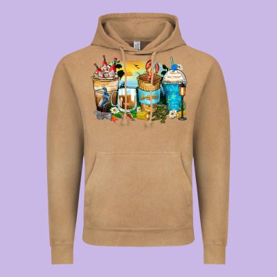 Louisiana Coffee Cups Vintage Hoodie Designed By Zillion Design Studio