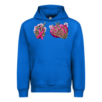 Cobalt Breast Cancer skeleton hands Urban Hoodie - NancyCooperArtShop