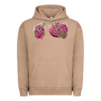 Pigment Burro Breast Cancer skeleton hands Urban Hoodie - NancyCooperArtShop