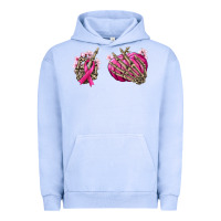 Pigment Grape Ice Breast Cancer skeleton hands Urban Hoodie - NancyCooperArtShop