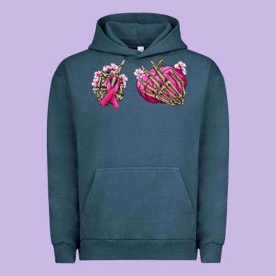 Breast Cancer Skeleton Hands Urban Hoodie Designed By Nancycooperartshop
