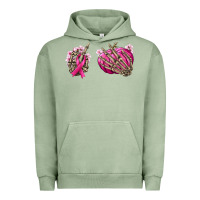 Pigment Oil Green Breast Cancer skeleton hands Urban Hoodie - NancyCooperArtShop