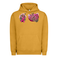 Pigment Peanut Butter Breast Cancer skeleton hands Urban Hoodie - NancyCooperArtShop
