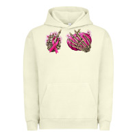 Pigment Pistachio Breast Cancer skeleton hands Urban Hoodie - NancyCooperArtShop