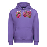 Tulip Breast Cancer skeleton hands Urban Hoodie - NancyCooperArtShop