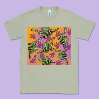Dinosaur Brontosaurus Classic Tee Designed By Artiststas