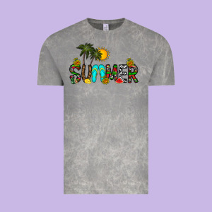Summer Vintage Tee Designed By Cowhidedigitalart