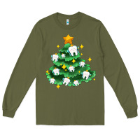 Army Green Christmas tree with teeth Long Sleeve Tee - AdoDesignShop