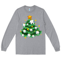 Heather Grey Christmas tree with teeth Long Sleeve Tee - AdoDesignShop