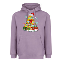 Lavender christmas tree with school bus Heavyweight Hoodie - MaliasSmallBusiness