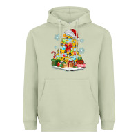 Matcha christmas tree with school bus Heavyweight Hoodie - MaliasSmallBusiness