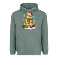 Sage christmas tree with school bus Heavyweight Hoodie - MaliasSmallBusiness