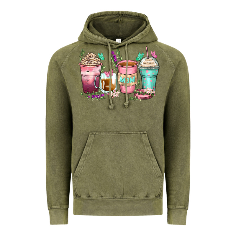 Mom Coffee Cups Vintage Hoodie by Zillion Design Studio | Teevron