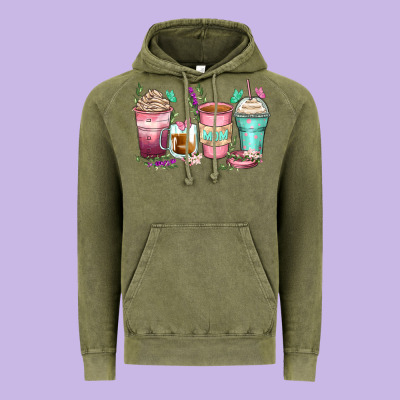 Mom Coffee Cups Vintage Hoodie Designed By Zillion Design Studio