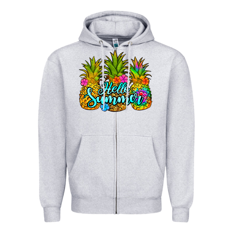 Hello Summer Pineapple Zipper Hoodie by Jasminsmagicworld | Teevron