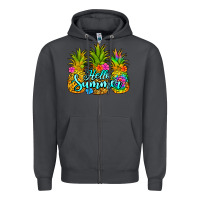 Smoke hello summer pineapple Zipper Hoodie - Jasminsmagicworld