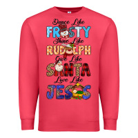 Cardinal Dance Like Frosty Shine Like Rudolph Give Like Premium Sweatshirt - MaliasSmallBusiness