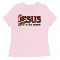 Bubblegum Pink jesus in the reason Ladies Tee - AdoDesignShop