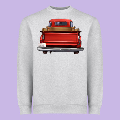 Western Red Truck Back View Heavyweight Sweatshirt Designed By Fadigitalartstudio