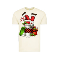 Vintage Arctic Santa claus in a coffee cup Vintage Tee - FaDigitalArtStudio