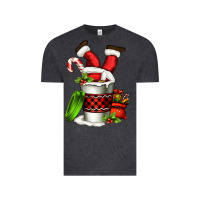 Vintage Black Santa claus in a coffee cup Vintage Tee - FaDigitalArtStudio
