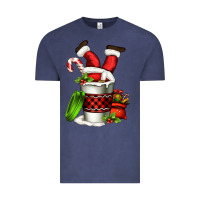 Vintage Denim Santa claus in a coffee cup Vintage Tee - FaDigitalArtStudio