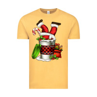 Vintage Mustard Santa claus in a coffee cup Vintage Tee - FaDigitalArtStudio