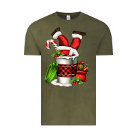 Vintage Olive Santa claus in a coffee cup Vintage Tee - FaDigitalArtStudio